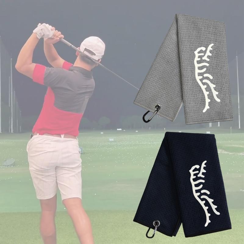 Microfiber Waffles Pattern Golf Towels Convenient Golf Cleaning Towel Sports Fishing Golf Bag Towel Golf Accessories