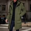 Men's Long Cotton Padded Coat Casual Fashionable  Solid Color Loose  Warm And Thick Cotton Padded Coat