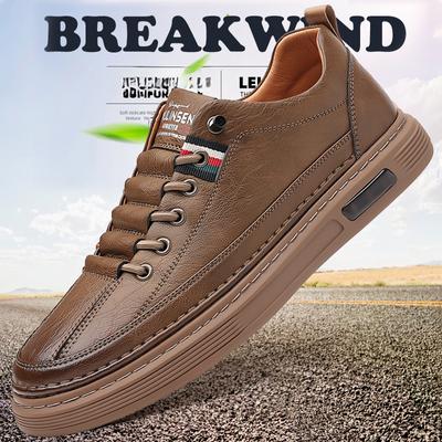 Herrenschuhe Frühlings- und Herbststil 2024 Neuer Trend Vielseitige Herren-Freizeitschuhe Brettschuhe Leder Weiche Sohle Atmungsaktives Leder