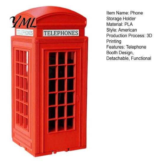 Cell Phone Organizer for Parties British Booth Stand, 3D Printed Holder, Novelty Mobile Storage Box Smartphone Lock?Up Family Gatherings Party