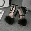 Maogu 2024 11CM High Heels Sexy Dress Party Ladies Sandals Shoes with Heel Summer Fashion Furry Cross-Tied Women Pumps Sandalias