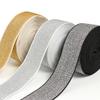 2/5 Metro Faixas Elásticas Macias Dourado Prata Brilhante Fita Elástica Tira para Costura DIY Cós Elástico Acabamento para Artesanato