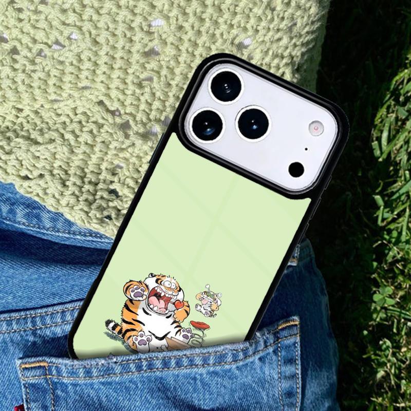 Cartoon Fat Tiger Phone Case Cover for IPhone 11 12 13 14 15 16e 17 Pro Max Coque for IPhone 17 Air iPhone 11 Pro