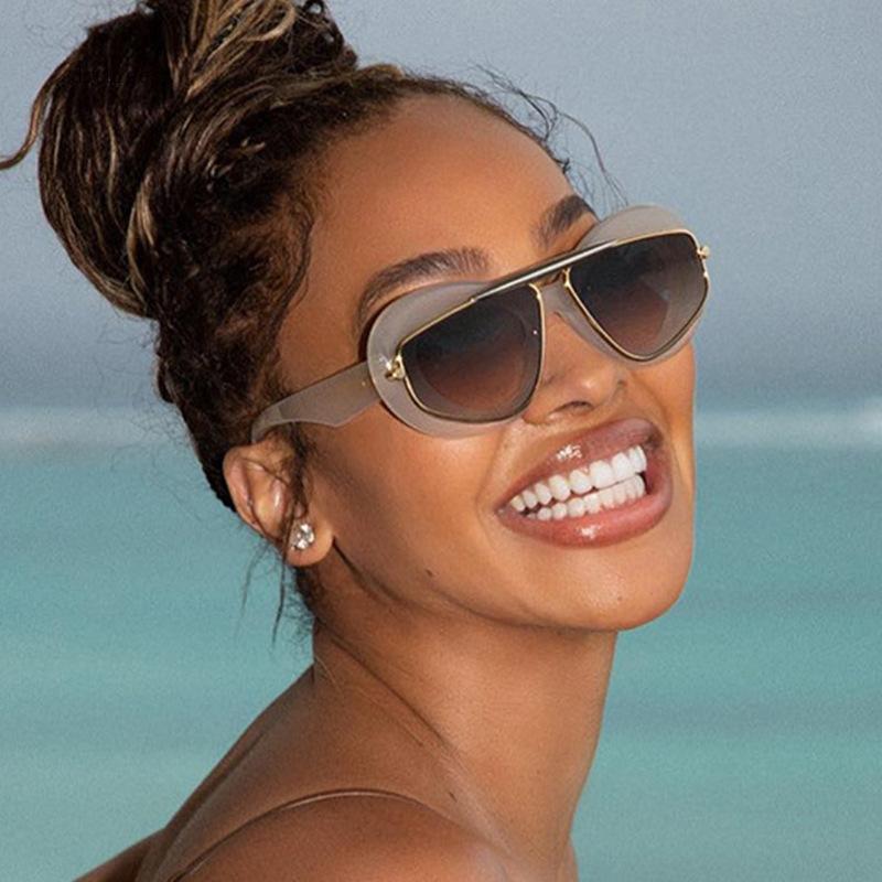 Double Frame Cat Eye Sunglasses Women  Luxury  Designer Fashion Oval Sun Glasses For Femal New Geometric Shades Eyewear