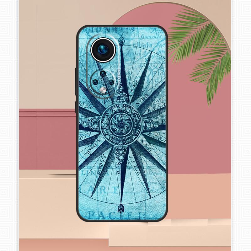 World Map Compass Nautical Case For Honor Magic 5 6 7 8 Pro Honor X9c X9b X9a X8b X8a X8c 50 70 90 400 200 Lite Cover
