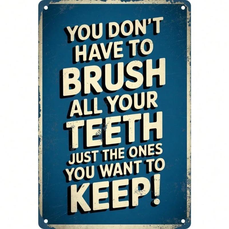 Funny Bat Wall Art Vintage Metal Sign Rustic Home Decor Quote 8x12 Inch