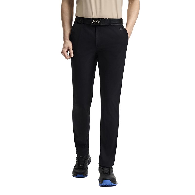 FILA Golf Series Solid Color Comfortable Woven Durable Casual Pants Men bottoms Deep-Black A11M525801F-BK