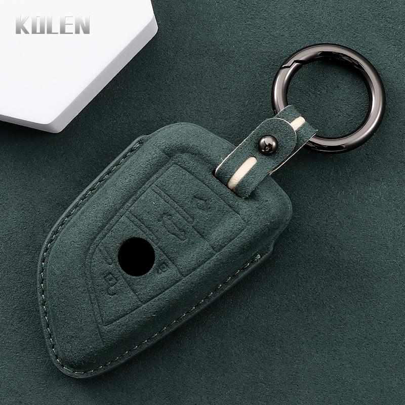 Genuine Leather Auto Smart Key Fob Cover Case Housing Fit For Bmw X1 X3 X5 X6 X7 1 3 5 6 7 Series G20 G30 G11 F15 F16 G01 G02 F48 G05 G06 G07 Remote
