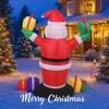 4.92FT Inflatable Toy Santa Claus Colorful Gift Box with LED Lit Xmas Yard Party Decoration Christmas Home Supplie Ornament Gift