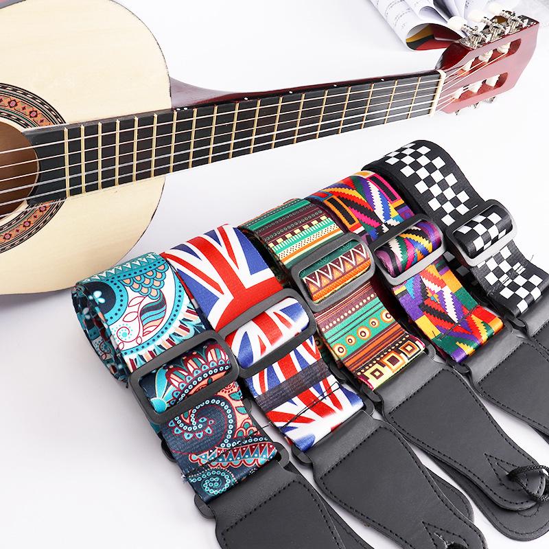 Ethnic Style Colorful Polyester Guitar Strap for Classical & Electric Guitars