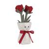 Apricot Lamb Rose Vase Children's Plush Animal, Soft and Cute Stuffed Animal for Babies and Boys, Plush Rose Vase 30cm