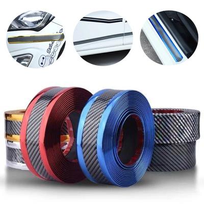 1M Car Sticker Car Door Sill Protector Stickers Anti Scratch Strip Carbon Fiber Car Threshold Protection Bumper Film Sticker