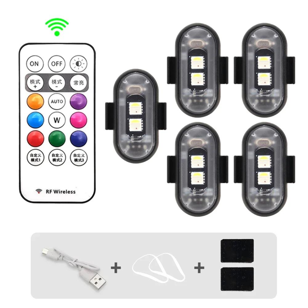 Auto Motorrad RGB LED Stroboskop Lichter 8 Farben LED Blitz Position Kabelloses Licht Flugzeug Flugzeug Hubschrauber Warnlichter