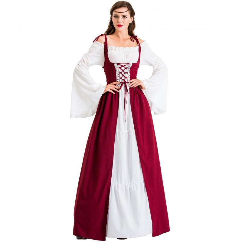 S-XXL Medieval Renaissance Corset Dress Retro Cosplay Costume Halloween Party