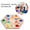 Wooden Hexagonal Flying Chess Board Game Puzzle Toy for Children Double Sided Painted 6 and 4 Fun Player Board Game