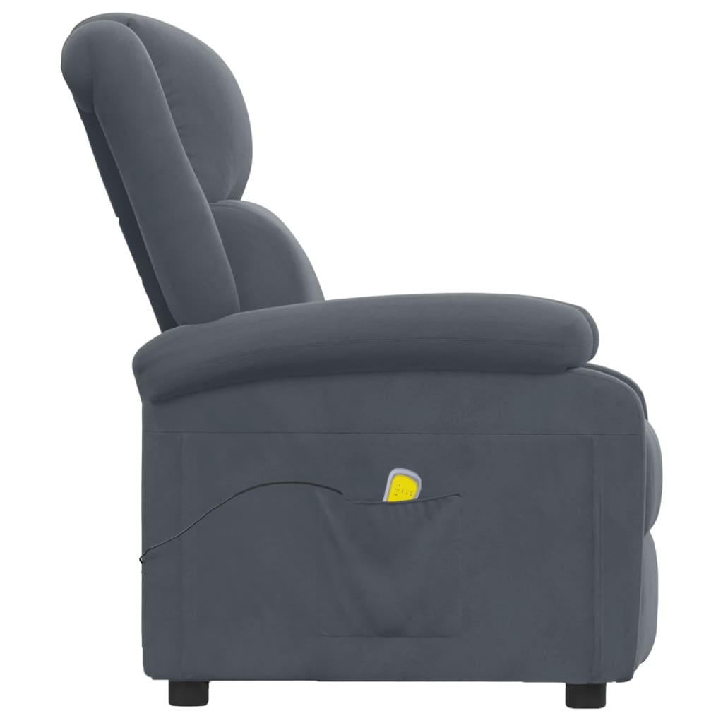 Massage Chair Dark Gray Velvet