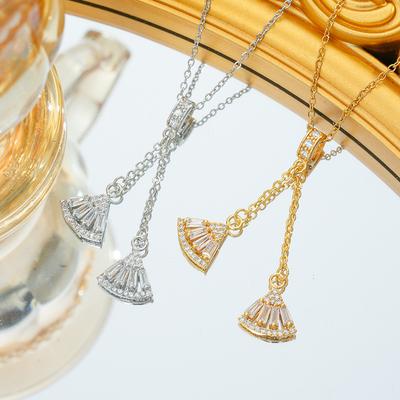 Tassel Zircon Skirt Exquisite Necklace for Women Versatile Light Luxury Collarbone Chain