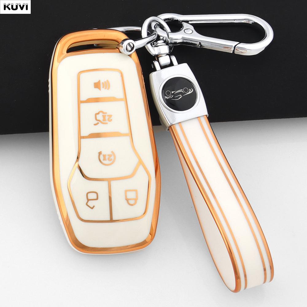5 Buttons Tpu Car Cover Case Holder Shell Fob Keychain For Ford Explorer Edge Mustang F Series Truck