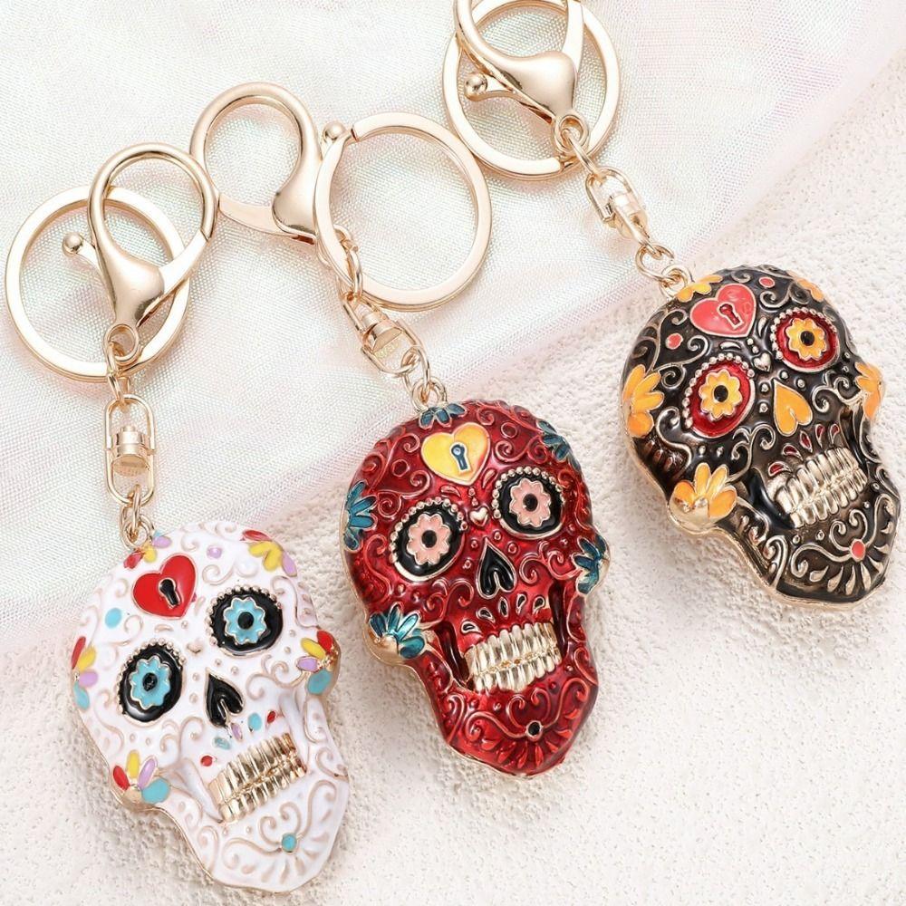 With Buckle Skeleton Keyring Goth Style Skull Key Chain Pedant Skull Keychains  Halloween Gifts