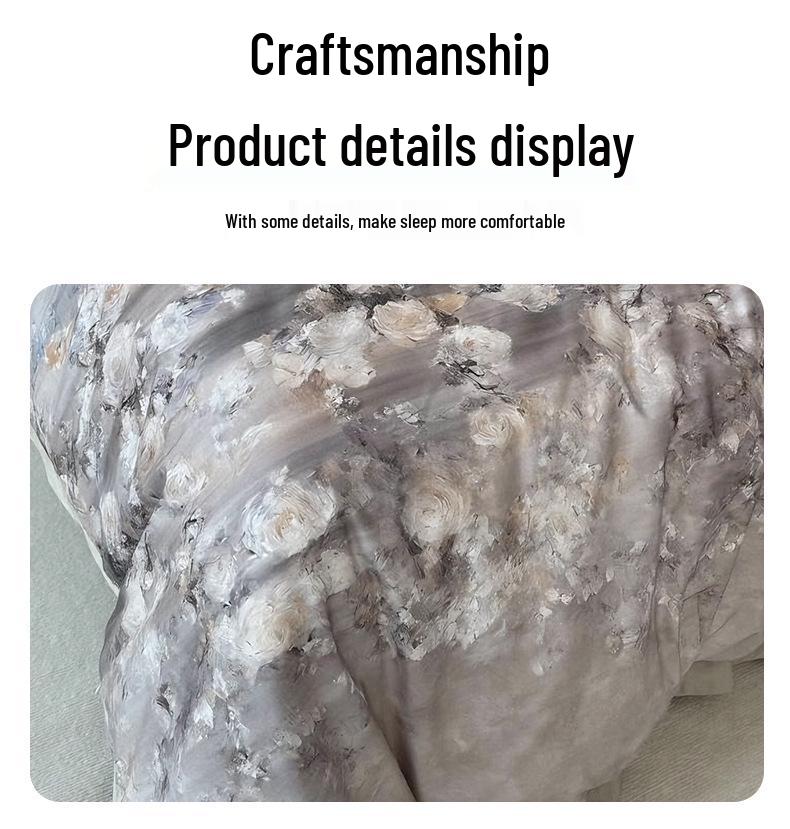 Herbst/Winter Hautfreundliches Reines Baumwoll 4-teiliges Bettwäsche-Set mit Verdicktem Digitaldruck