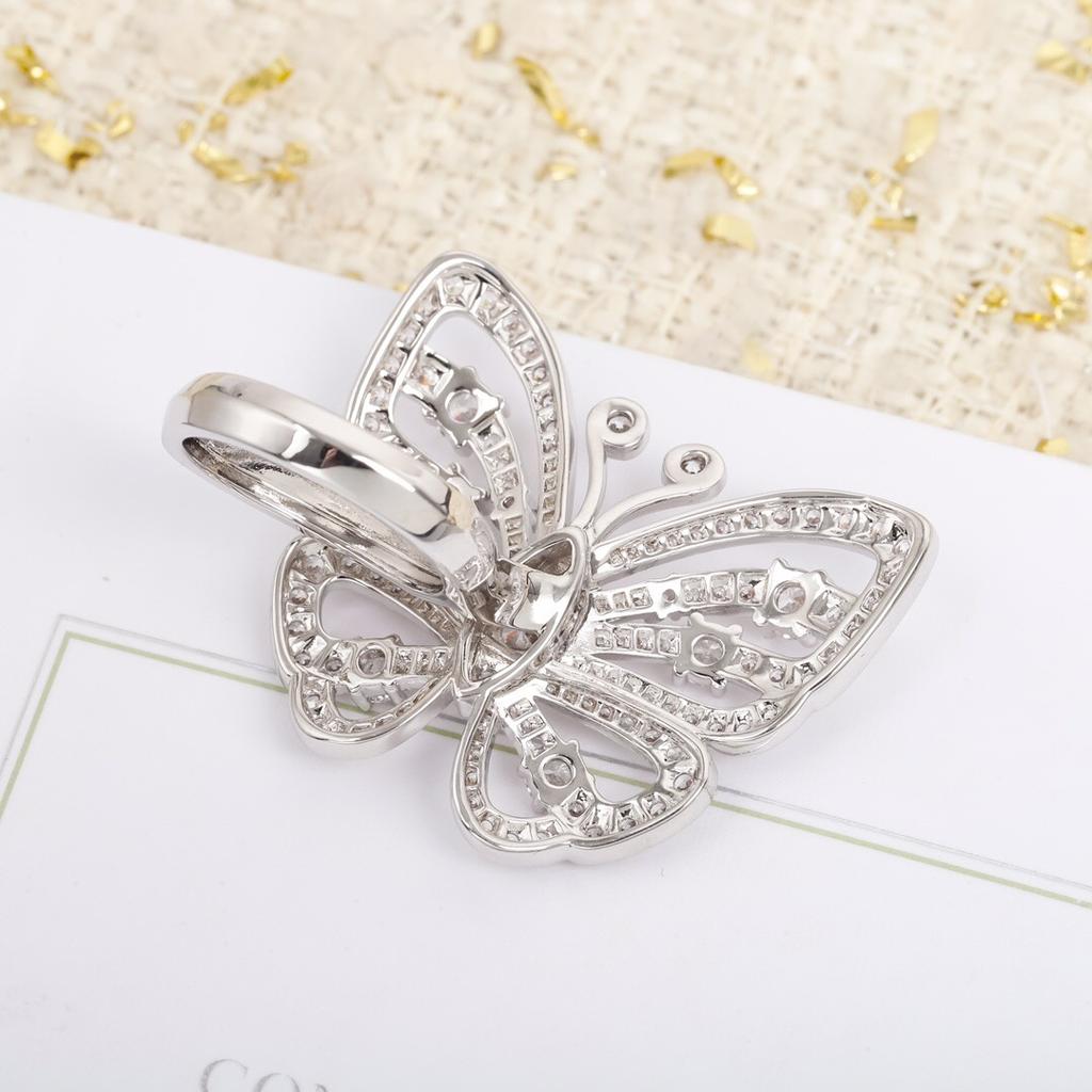 2023 Trend Top Quality Hot Sale European Famous Brand Pure Fashion Jewelry Rings For Women Luxury Butterfly Shape Bowknot Ring