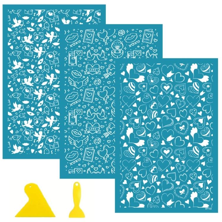 Heart Silk Screen Stencil Clay Silkscreen Print for DIY Printing Earring Scraper