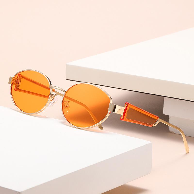 New Oval Metal-framed Sunglasses Are Fashionable, Fresh And Uv-resistant, Unisex Glasses 2426
