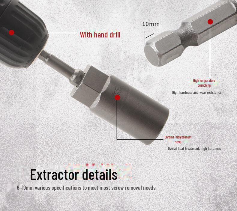 11-Piece Broken Screw & Nut Extractor Set with Wire Extractors