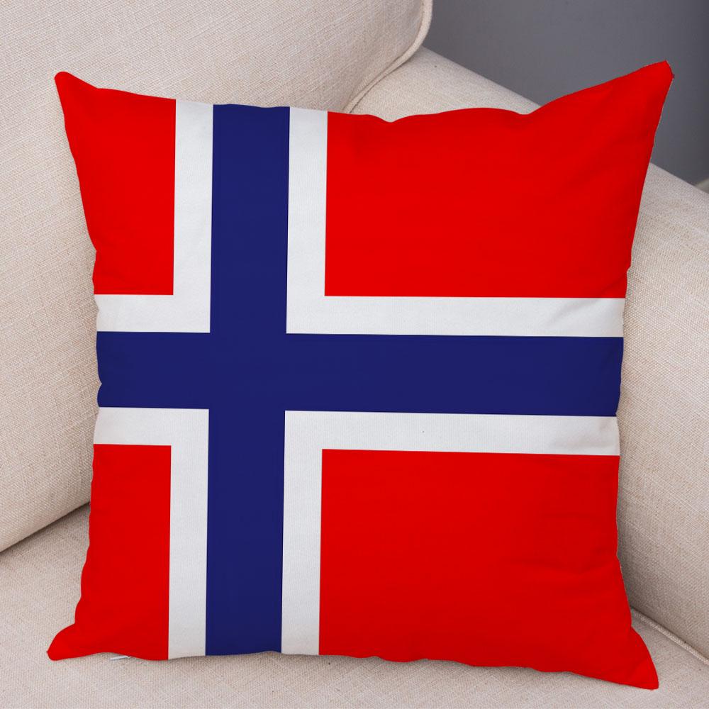 Style National Flag Cushion Cover for Sofa Home Car Decor Geometric Print Pillowcase Super Soft Plush Pillow Case Xcm