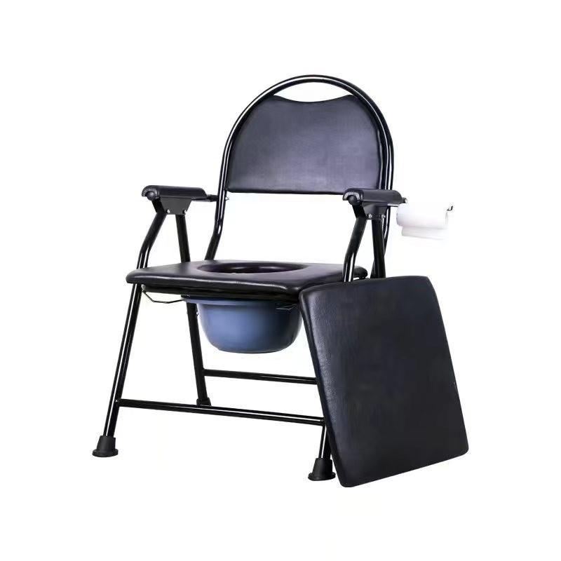 Portable Toilet Chair Household High Backrest Pregnant Woman Shower Chair Elderly Disabled Foldable Care Toilet Seat