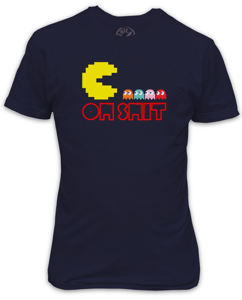 Pacman Oh Sht on the attack Black T-Shirt S