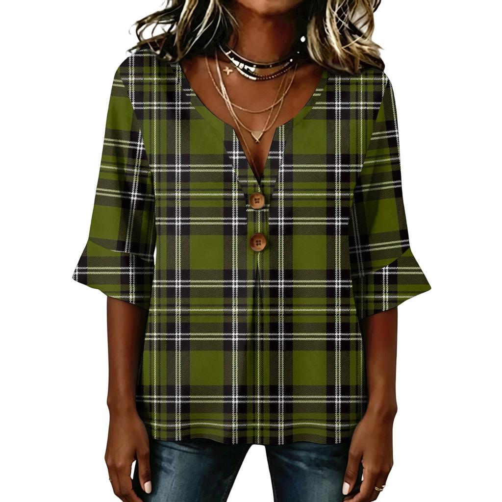 Plaid Button Down Long Sleeve Shirts for Women Casual Womens Long Sleeve Tops Loose Fit Long Sleeve T Shirt Women