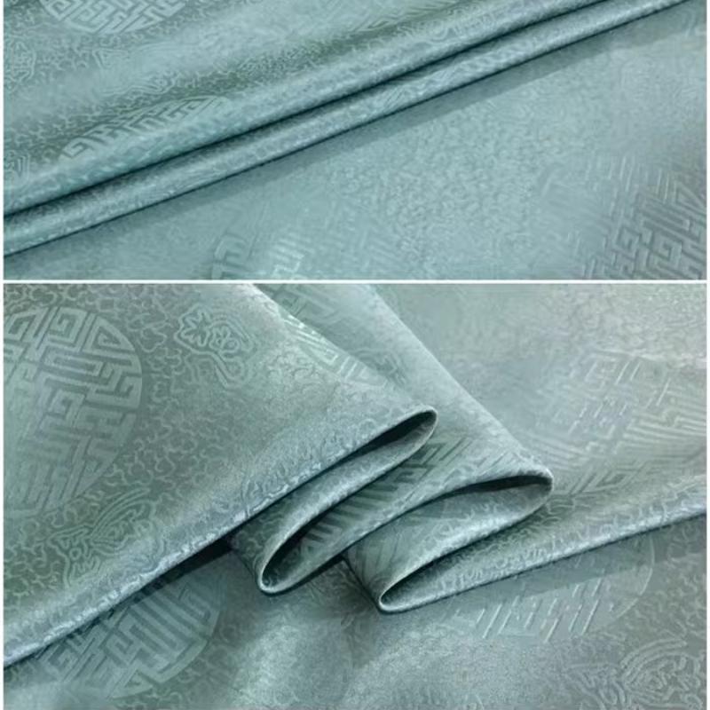 17 Ohm Silk Fabric Traditional Chinese Jacquard Silk Cotton Charmeuse Crepe Tissu Fabric for Sewing Cheongsam Cloth Width 114cm
