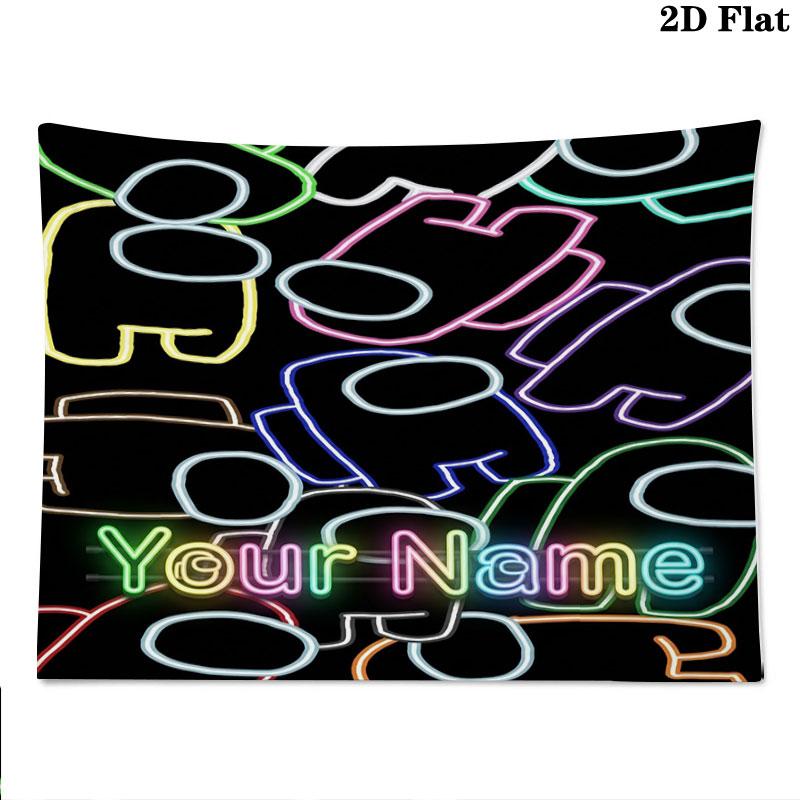 Among Us Custom Name Wall Tapestry Aesthetic Wall Hanging Printed Fabric Blanket Decorative Tapestries for Bedroom Living Room Home Decor