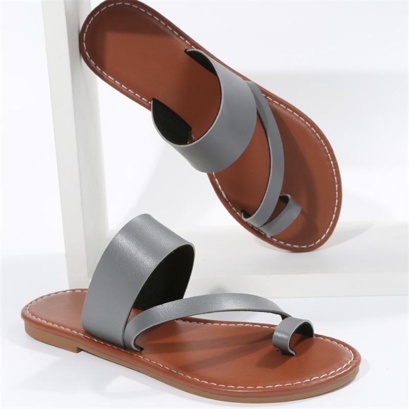 Damen Zehenfreie Slipper Sandalen, Übergröße Lässige Sommer Pantoletten