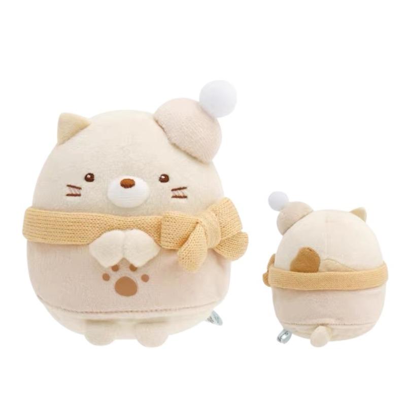 NEW Winter Collection SumikkoGurashi Plush Ornaments Sumikko Gurashi Figurine Scarf Neko Cartoon Kawaii Cat Stuffed Animals Toy