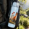 1PC Fox Sitting Autumn Forest Scene Print 750ml Color Plastic Sports Water Bottle Leakproof Flip Straw Lid Suitable for Sports Office Home Use