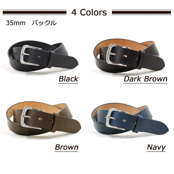 [Sumuragi] Genuine Leather Belt 33mm with Sail-Type Buckle A, 95cm (Black) - Fits up to 95cm Waist