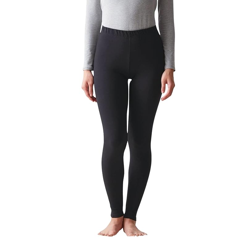 

[Belle Maison] leggings ladies Enough length cotton blend Warm innerwear hot cot leggings/spats black M