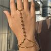 MinaMaMa Bracelet Esclave Acier Inoxydable Forme de Cœur Chaîne Bracelets Doigts Pour Femmes Mode Cœur Doigt Main Chaîne Bijoux