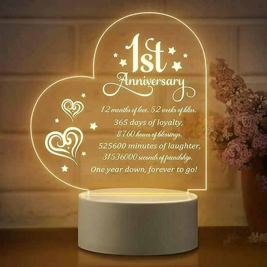 Love-Shaped 3D Acrylic Night Light Puzzle for Holiday Greetings