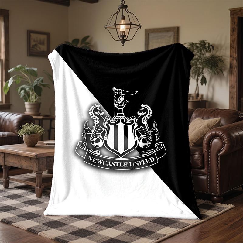 Coperta in Flanella con Stampa del Newcastle United Calcio Morbida Calda Coperta da Divano Letto per Casa Ufficio Camera da Letto