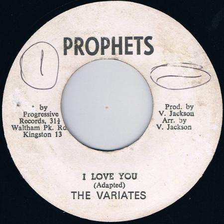 

7inch Record VARIATES I Love You NONE Prophets 1977 Jamaica Reggae Ska Dub Used