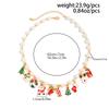 Ingemark Boho Imitation Pearls Snowman Christmas Tree Elk Pendant Choker Necklace  Women Trendy Metal Chain Christmas Jewelry
