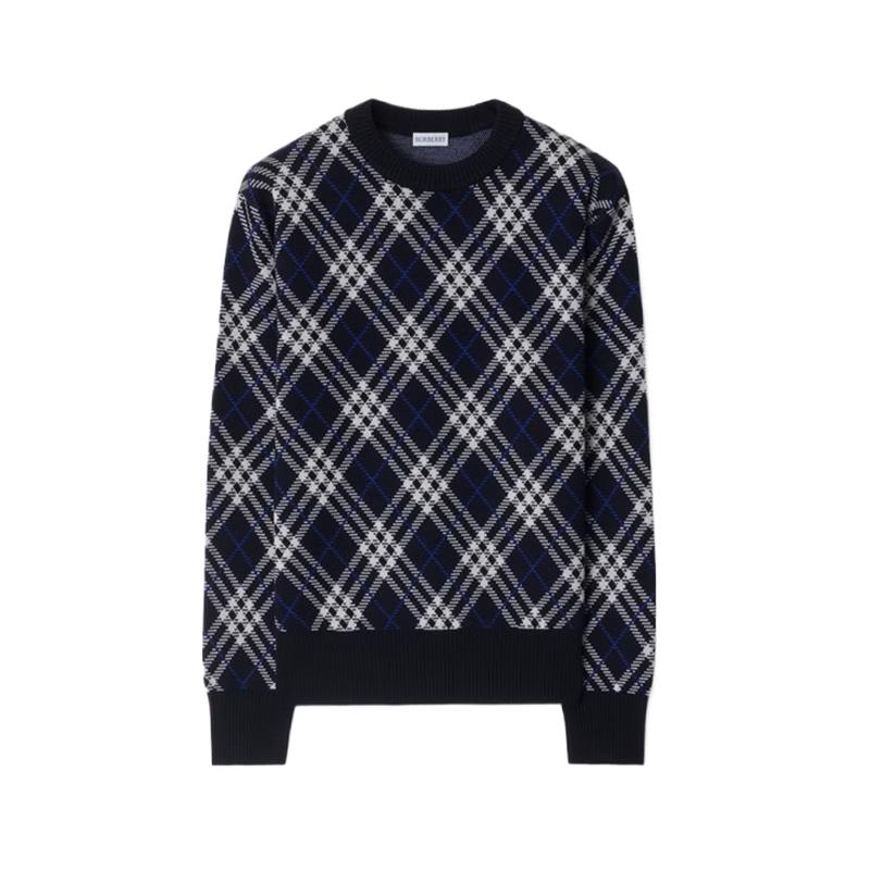 

Burberry Men s Plaid Wool Blend Knit Sweater S