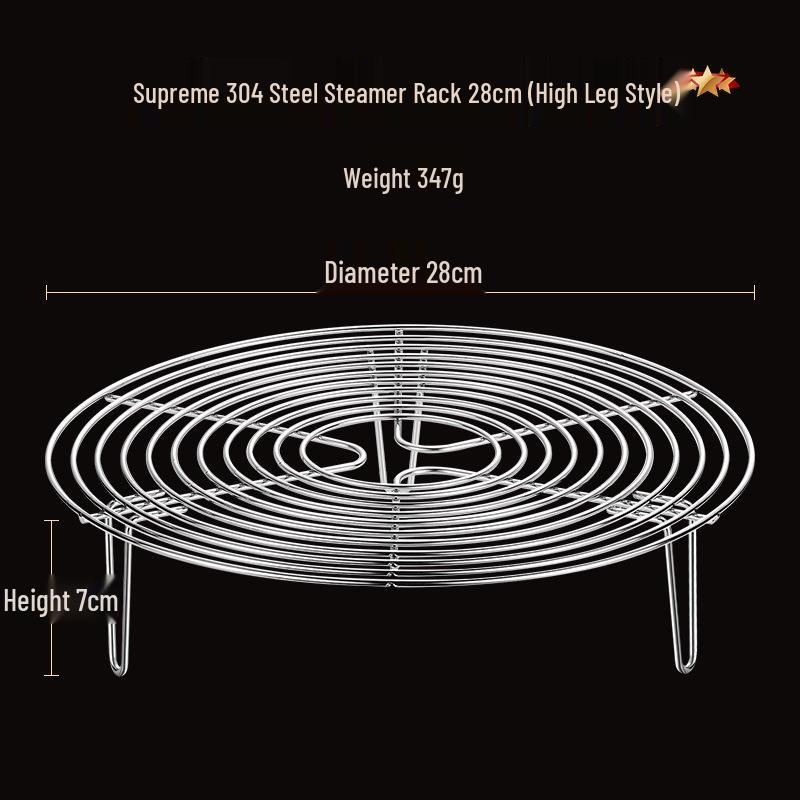 304 Stainless Steel Steaming Rack - Insulated Separator for Household Steamed Dishes with High & Low Feet Configuration.
