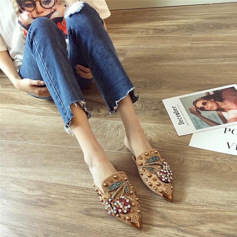 Fashion 2025 New Summer Women's Flats Pointed Toe Loafers Mules Ballet Slippers Wedding Platform Casual Female Shoes Large Size 43