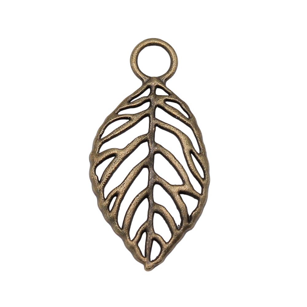 Filigree Leaf Charms Antique Alloy Pendants For Nature Inspired Jewelry