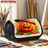 1pc Horrible Pumpkin Design Double Layer Flip Pencil Case-Multi Layer Flip Cover Design, Storage Bag, Zipper Closure, Suitable for Schools, Offices, A