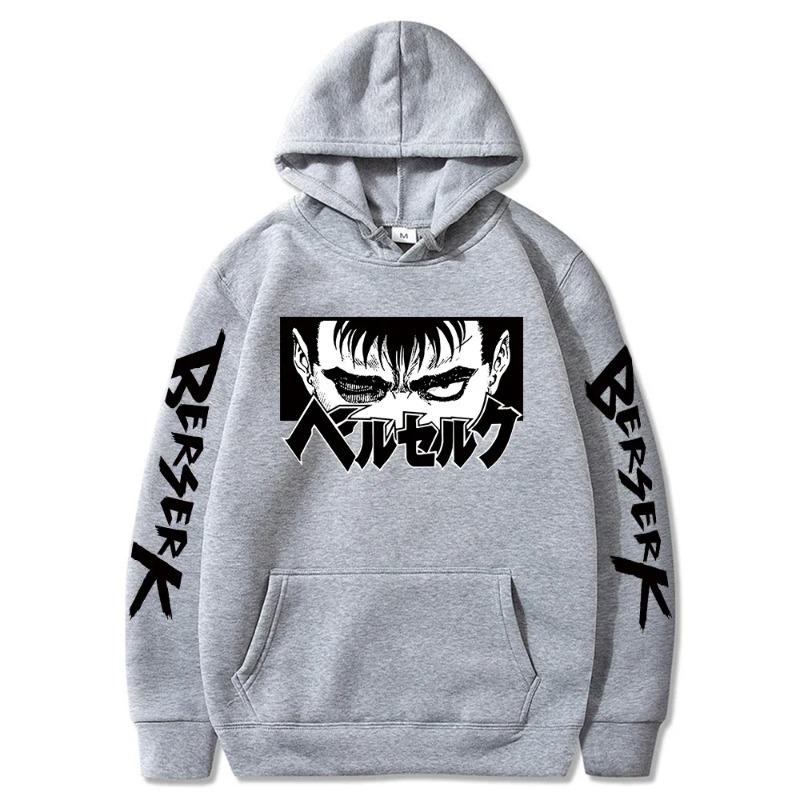 Japan Anime Berserk Harajuku Guts Eyes Manga Hoodies Sweatshirt Gothic Winter Pullover Fashion Long Sleeve Men Sweatshirt